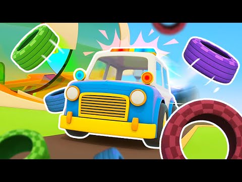 The racing car needs help. New adventures of cartoon cars for kids. Helper cars cartoons for kids.