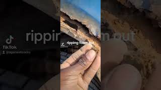 removing the foam that holds water in the back cause  rust damage