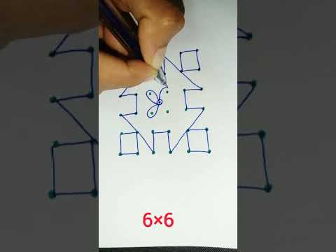 6×6dots easy kolam design||beginners kolam||dharas house||#shorts