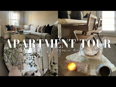 FURNISHED APARTMENT TOUR 2024 | (820 sqft) Organic modern, curated decor, vintage & antiques