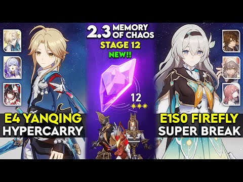 E4 Yanqing Hyper & E1S0 Firefly Super Break | MOC 12 v2.3 | Honkai Star Rail.