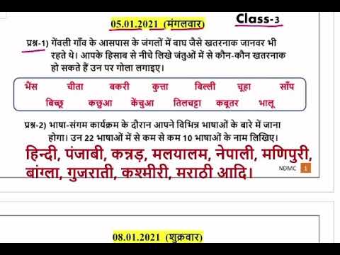 Class 3- Hindi & Maths l Holiday Homework Solution | Date-5.01.2021