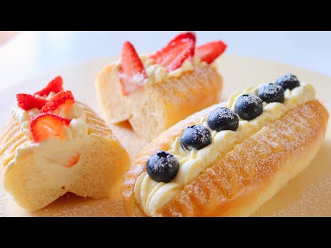 Caterpillar Bread Roll| Fruit & Cream 毛毛虫面包，水果淡奶油面包，一次解锁两款