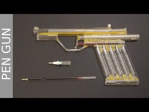 How to make a Toy gun with pen that shoots - DIY Toy Tutorial.