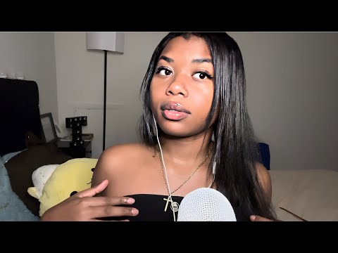 ASMR tingly mouth sounds, shirt scratches, hair combing and more! 🤭👚🪮😻