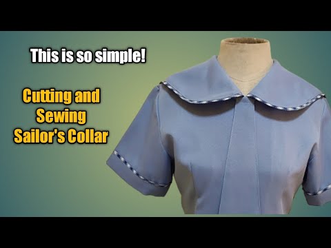 How to Sew Sailor's Collar (cutting and sewing)