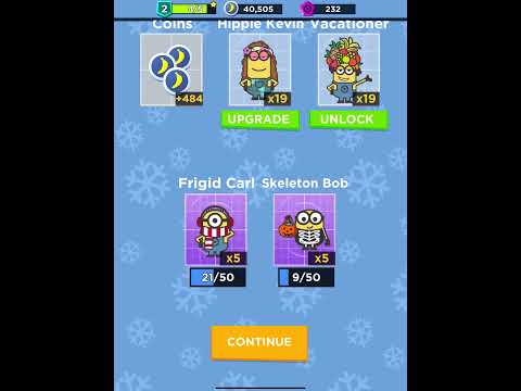 Minion Rush Hippie Kevin upgrade from Loot crate opening!