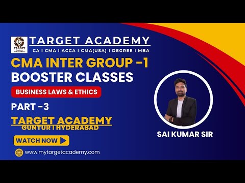 3.CMA_INTER_G1_LAW_BOOSTER_CLASSES_PART-3_BY_SAI_KUMAR_SIR #cma #cmaexam #cmainter #ca #acca #cma