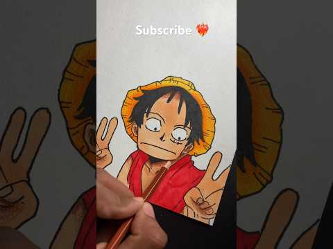 Drawing luffy ❤️‍🔥⚡️ my drawing started to move 😶‍🌫️ #shorts