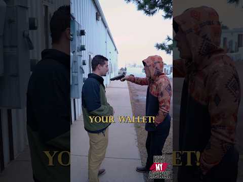 GIVE ME ALL YOUR MONEY!  #firearms #skit #whatwouldyoudo #salesman #unphased #happensallthetime