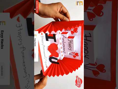 Happy Anniversary pop up card 2024 / Anniversary card making easy #shorts