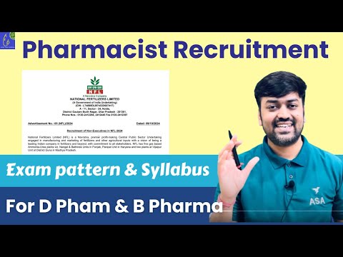 Central Pharma Job | Pharmacist Recruitment at NATIONAL FERTILIZERS LIMITED | Exam pattern Syllabus