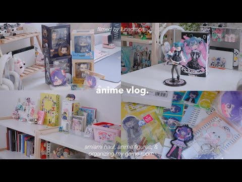 anime vlog | amiami haul, anime figures, & organizing my game room