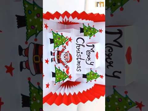 DIY Christmas pop up card 2023 🎄🎅 / Christmas greeting card #shorts #trending