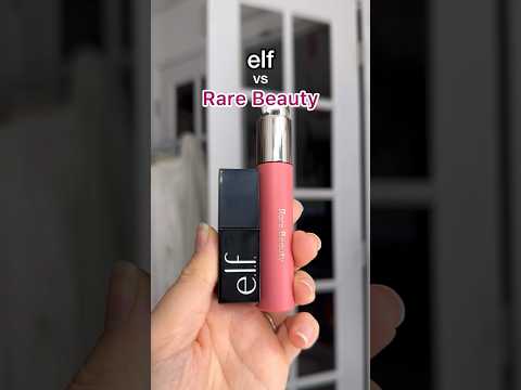 Comparing #RareBeauty Tinted Lip Oil shade #hope to #elf Glossy LipStain #comparison #swatches #lips