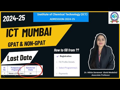 ICT Mumbai M. Pharm Admission 2024-25 | ICT Mumbai B Pharmacy Admission | ICT Mumbai Cut Off, Fees