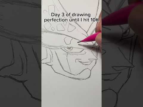 Day 3 of drawing Perfection until 10K #shorts #drawing #art #draw #anime #manga #dbz