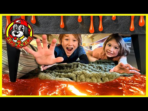 FLOOR IS LAVA 🌋 CAVES & TUNNELS Indoor Obstacle Course (CEILING & WALLS ARE LAVA TOO!)