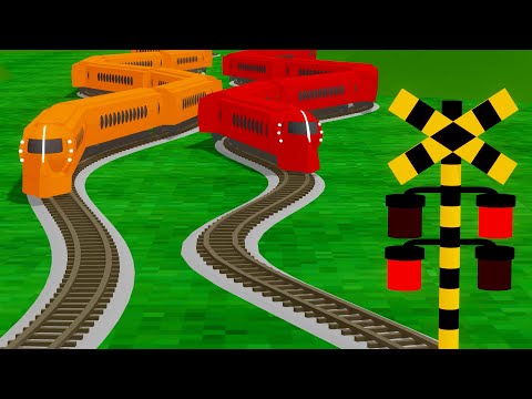 【踏切】くねくね線路を走るラピート【カンカン】 | 踏切アニメ Railroad Crossing Animation