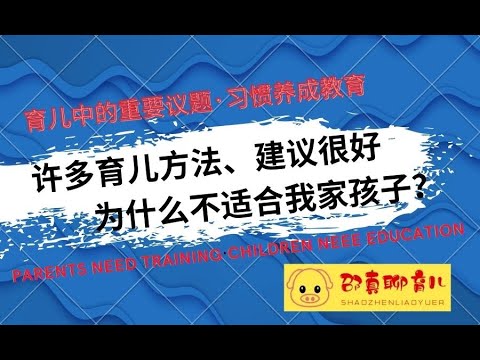 【育儿中的重要议题：习惯养成教育】许多育儿方法、建议很好，为什么不适合我家孩子