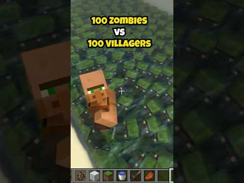 100 Zombies 🧟‍♂️ v/s 100 Villagers 👨🏻  #minecraft #minecraftfunny #minecraftshorts