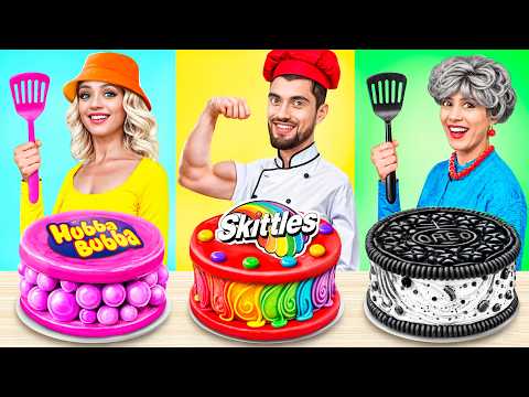 Me vs Grandma Vs Chef Cooking Challenge! Cake Decorating Funny Relatable by YUMMY JELLY