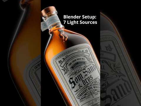 Blender Setup: 7 Light Sources for Whiskey Bottle #3d #3dblendered #cgi #whiskey #3dlighting