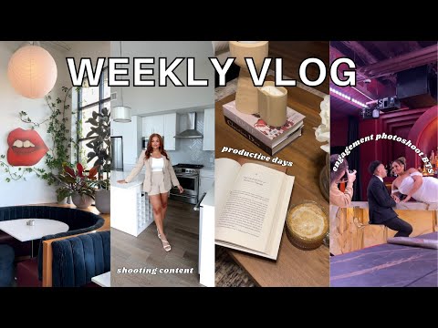 WEEKLY VLOG // Productive work days, engagement photoshoot BTS, content days + cleaning the house