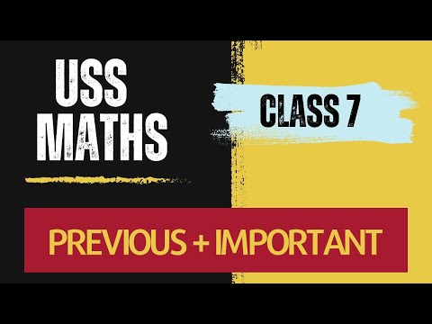 USS 2024 / USS MATHS CLASS / USS important Maths questions