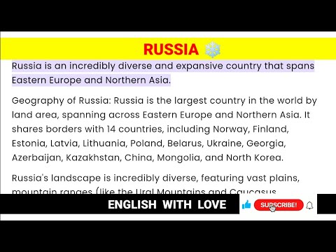 improve english through listening  - About Russia | learning English with subtitles