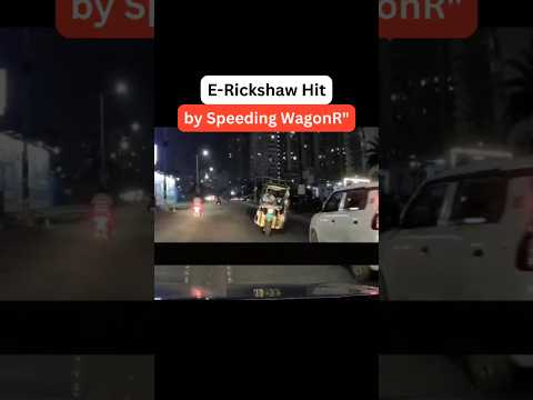 Speeding WagonR causes E-Rickshaw chaos on the road 🚗💥.