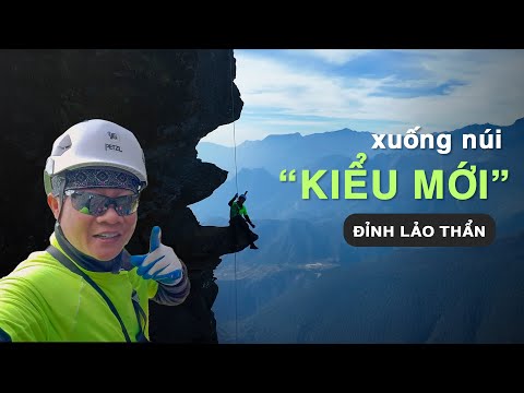 Abseiling "EXTREMELY SHOCK" at an altitude of 2,860m on Fishing Point at the top of Lao Than