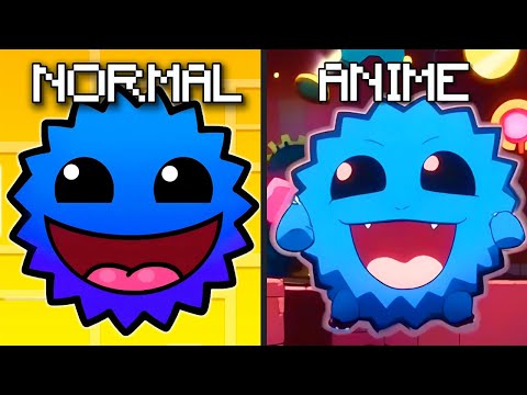 Fire In The Hole Normal Vs Anime Version | Geometry Dash Funny