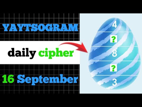 yaytsogram cipher | 16 Sep Cipher | yaytsogram daily cipher | yaytsogram code #yaytsogram #code