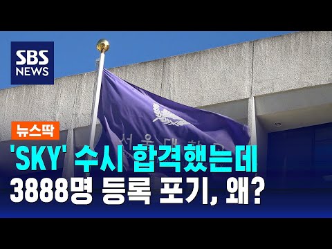 'SKY' 수시 합격했는데…3888명 등록 포기, 왜? / SBS / 뉴스딱