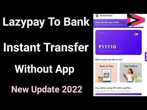 lazypay to bank account without card | lazypay to bank account | lazypay to bank