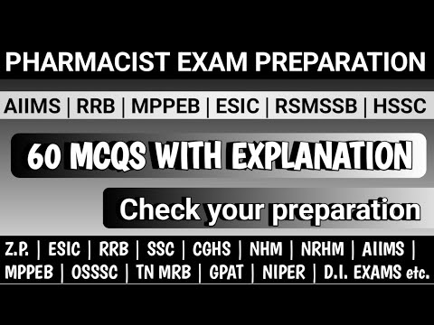 Pharmacist exam preparation | Aiims | RRB | MPPEB | OSSSC | TN MRB | ESIC | RSMSSB | Z.P.| HSSC etc.