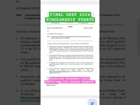 💥GPAT 2024 SCHOLARSHIP STARTED 💥#gpat2025 #gpat2024