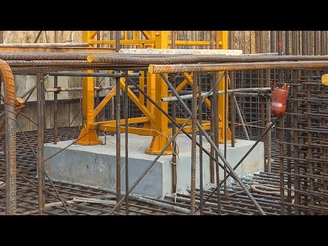 Tower Crane First Piece Fixing in Raft Foundation | Safa Burj Mall B-17