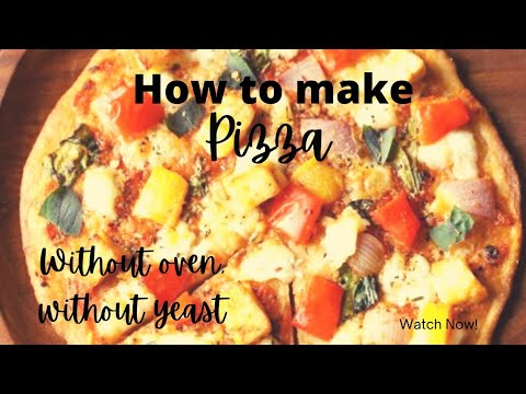 Pizza recipe ll Without yeast ll Without oven ll Healthy homemade 😋😋😋