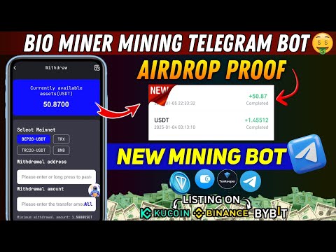 Telegram Earning Bot BIO Miner | New TON Earning | Blockchain,Mining, Airdrop Bot today BIOchain_bot