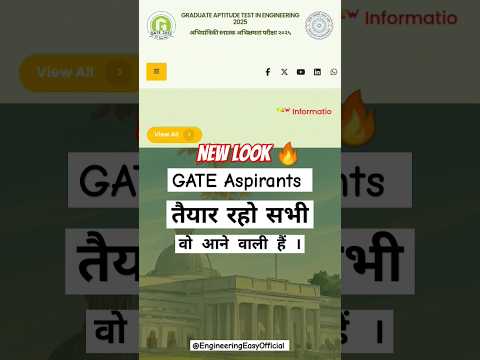 GATE 2025 Big Update 🔥 #newlook #gate2025examdate #iitroorkee #iitrookeestatus #gate2025preparation