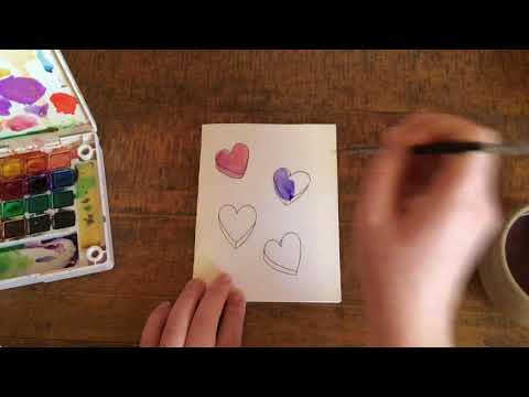 Watercolor Candy Hearts Card // Able ARTS Work