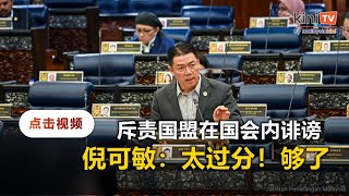 "太过分！老鼠屎玷污国会"    倪可敏斥责国盟议员借议会内诽谤