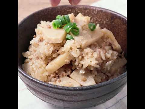 牛ひき肉とたけのこの炊き込みご飯 作り方・レシピ   クラシル