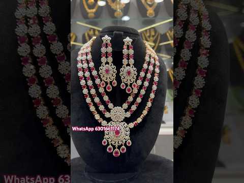 ✨GJ 3 Layed Long Haram ✨Vaddanam ✨6301661174✨#trendingjewellery #jewellery #bridal #bridaljewellery