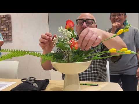 Ohara ikebana Ohio2024-9-18 小原流生花の勉強9回目