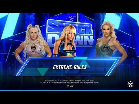 WWE 2K24 - AWA knockdown Live: Michelle vs Charlotte flair vs Tiffany stratton