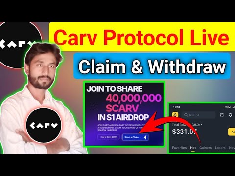 Carv Protocol Token Claim & Withdrawal || Carv Protocol Today New Update || Carv Protocol withdraw