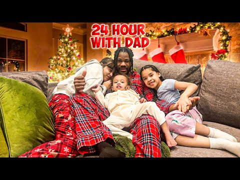 Daddy & Kids In Home Fun Date For Christmas